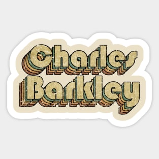 Charles Barkley // Vintage Rainbow Typography Style // 70s Sticker